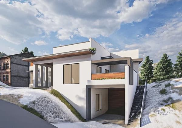 ELEVATION DESIGN OF RESIDENCE IN BATAL KASHMIR