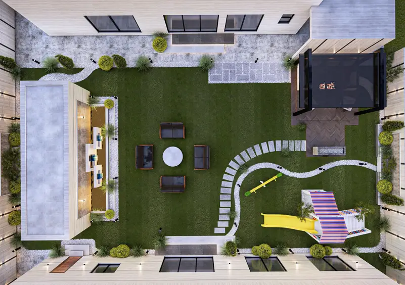 HOUSE GARDEN LANDSCAPE. KARACHI BAHRIA TOWN